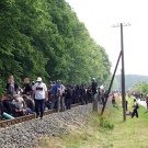 DemonstrantInnen auf Schienen