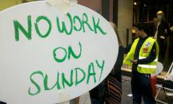 No Work On Sunday - Protest gegen Sonntagsarbeit